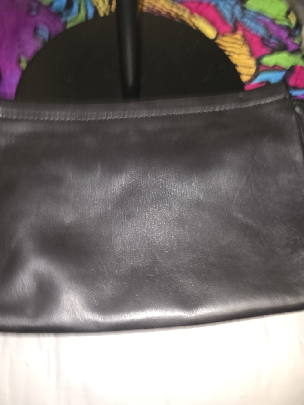 Coach Black Leather Wristlet with Silver Zip and Strap - Picture 4 of 8